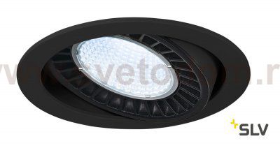 SLV 114160 SUPROS DL Deckeneinbauleuchte, rund, schwarz, 3000lm, 4000K SLM LED, 60° Reflektor