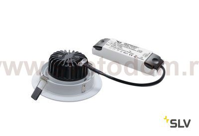 SLV 114221 NEW TRIA LED DL ROUND Set, mattweiss, 12W, 38°, 2700K, inkl. Treiber, Clipfed.