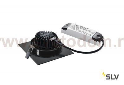 SLV 114240 NEW TRIA LED DL SQUARE Set, mattschwarz, 12W, 38°, 2700K, inkl. Treiber, Clipfed.
