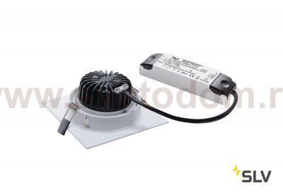 SLV 114251 NEW TRIA LED DL SQUARE Set, mattweiss, 12W, 38°, 3000K, inkl. Treiber, Clipfed.