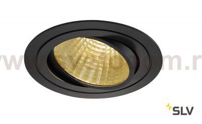 SLV 114260 NEW TRIA LED DL ROUND Set, mattschwarz, 25W, 30°, 2700K, inkl. Treiber, Clipfed.