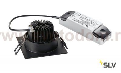 SLV 114390 NEW TRIA 68 LED DL SQUARE Set, mattschwarz, 9W, 38°, 3000K, inkl. Treiber