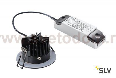 SLV 114420 PATTA-I, Deckeneinbauleuchte, rund,mattschwarz, 38°, 3000K, inkl. Treiber