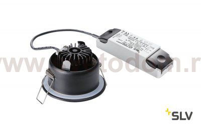 SLV 114460 OUT 65 LED DL ROUND Set Down- light, mattschwarz, 9W, 38°, 3000K, inkl. Treiber