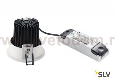 SLV 114501 HOTEL DOWNLIGHT REFLECTOR, mattweiss, 12W, 20°, 2700K, inkl. Treiber, Clipfeder