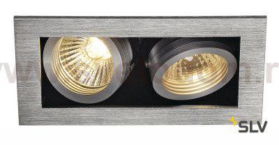 SLV 115526 KADUX 2 GU10 Downlight, eckig, alu brushed, max. 2x50W