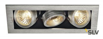 SLV 115536 KADUX 3 GU10 Downlight, eckig, alu brushed, max. 3x50W