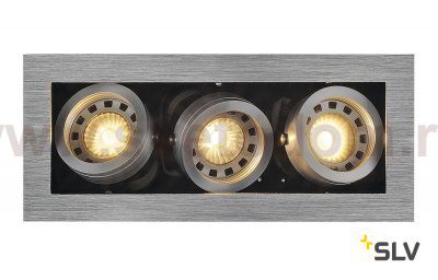 SLV 115536 KADUX 3 GU10 Downlight, eckig, alu brushed, max. 3x50W