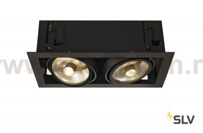 SLV 115550 KADUX 2 ES111 Downlight, eckig, mattschwarz, max. 2x75W