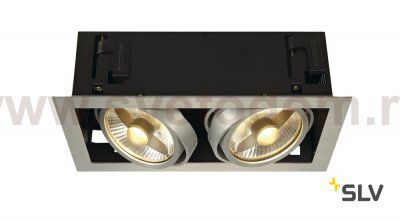SLV 115556 KADUX 2 ES111 Downlight, eckig, alu brushed, max. 2x75W