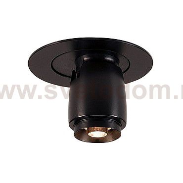 115900 SLV ILU LED светильник встраиваемый 350мА c LED 1Вт, 3000К, 55лм, 24°, с мини-штекером, черный