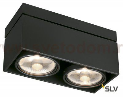 SLV 117110 KARDAMOD SURFACE SQUARE ES111 DOUBLE Deckenleuchte, eckig, schwarz, 2xGU10, max. 2x75W