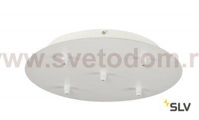SLV 132621 Deckenrosette, 5 Ausg?nge, rund, weiss, inkl. Zugentlastungen