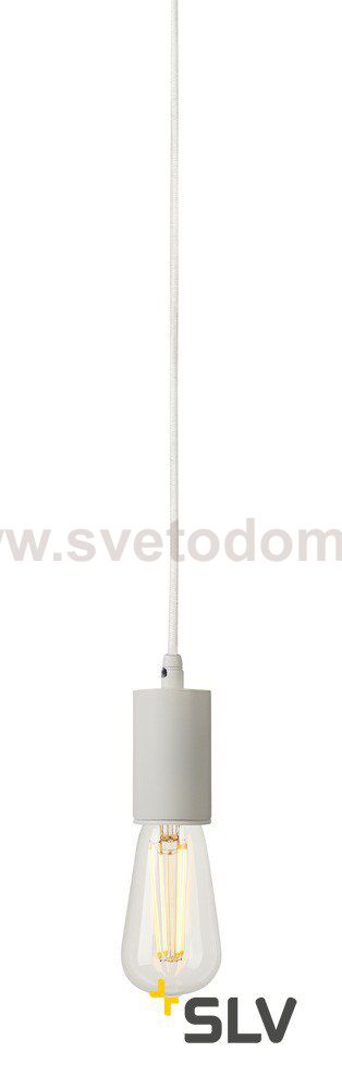 SLV 132651 FITU E27 Pendelleuchte, rund, weiss, E27, max. 60W, 2.5m Kabel mit offenem Kabele.