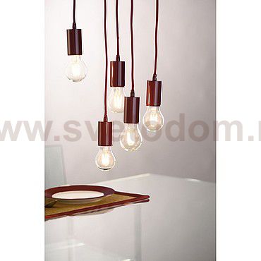 132698 SLV FITU E27 PD-2 светильник подвесной 5m для лампы E27 60Вт макс., без основания, бордовый RAL3005