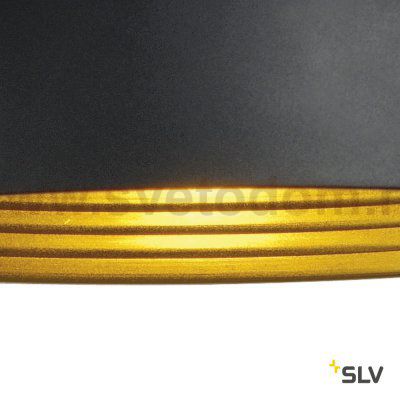 SLV 143930 FORCHINI M Pendelleuchte, 40cm, rund, schwarz/gold, E27, inkl. silbernem 1P.-Adapter