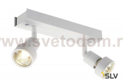 SLV 147371 PURI 2 Deckenleuchte, matt- weiss, 2xGU10, max. 2x50W, mit Decoring