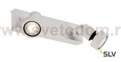 SLV 147371 PURI 2 Deckenleuchte, matt- weiss, 2xGU10, max. 2x50W, mit Decoring