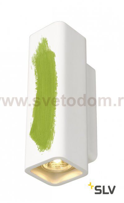 SLV 148015 PLASTRA Wandleuchte, WL-1, eckig, weisser Gips, 2xGU10, max.35W