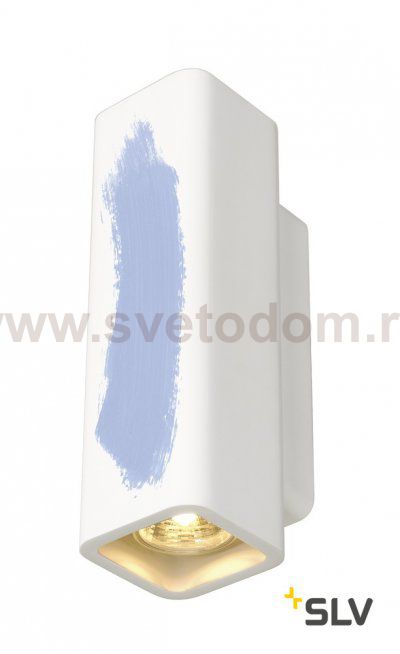 SLV 148015 PLASTRA Wandleuchte, WL-1, eckig, weisser Gips, 2xGU10, max.35W