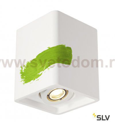 SLV 148051 PLASTRA BOX 1 Deckenleuchte, eckig, weisser Gips, 1xGU10, max. 35W