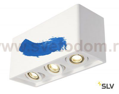 SLV 148053 PLASTRA BOX 3 Deckenleuchte, eckig, weisser Gips, 3xGU10, max. 35W