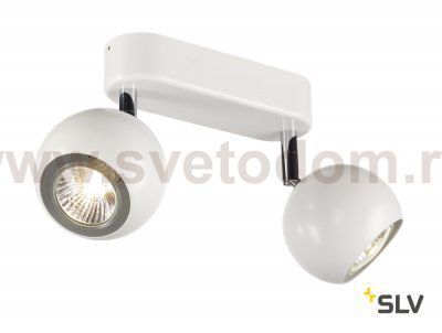 SLV 149071 LIGHT EYE 2 GU10 Wand- und Deckenleuchte, weiss/ chrom, GU10, max. 2x50W