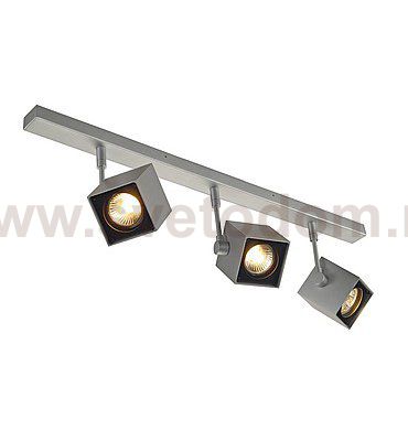 SLV 151184 ALTRA DICE 3 Deckenleuchte, eckig, silbergrau/ schwarz, 3xGU10, max. 3x50W