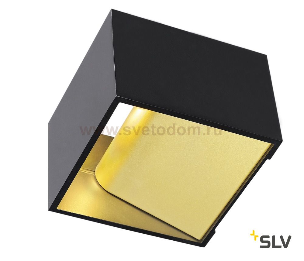 SLV 151320 LOGS IN Wandleuchte, eckig, schwarz/messing, 5W LED, 3000K