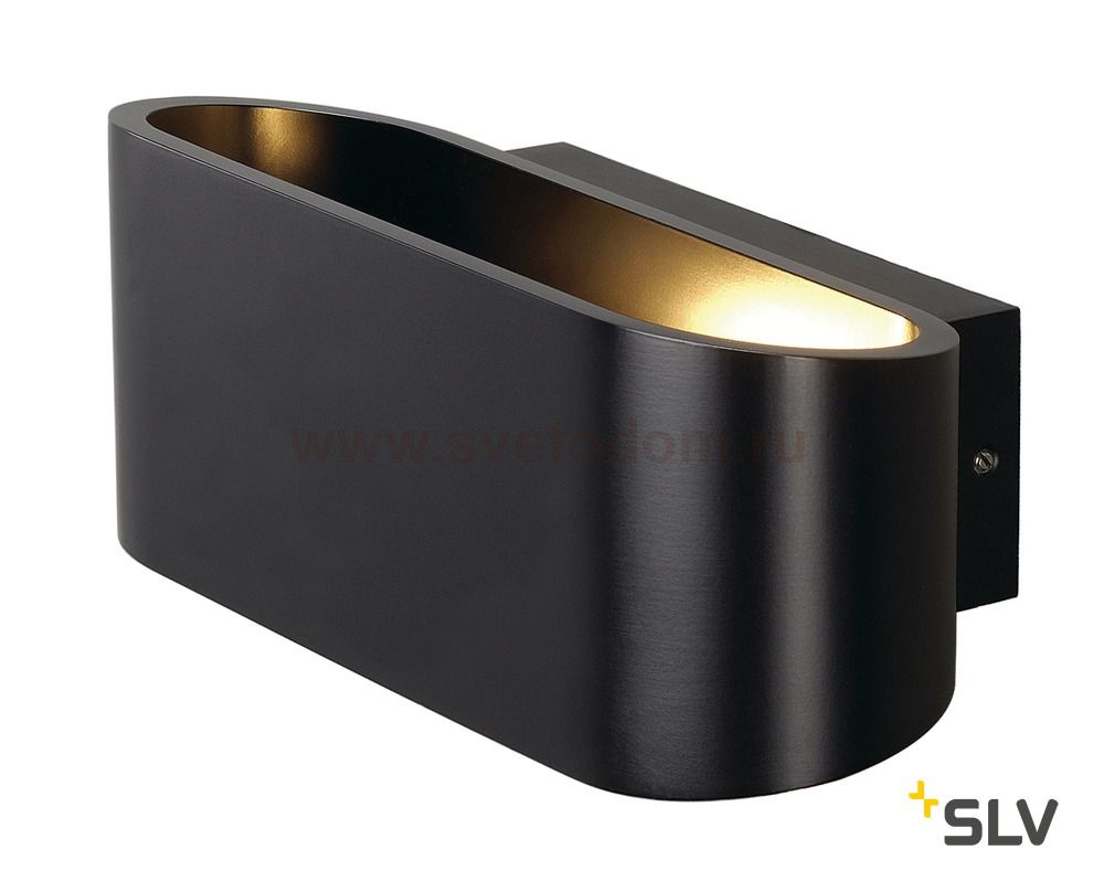 SLV 151450 OSSA R7s Wandleuchte, oval, matt black, R7s 78mm, max. 100W, up/down