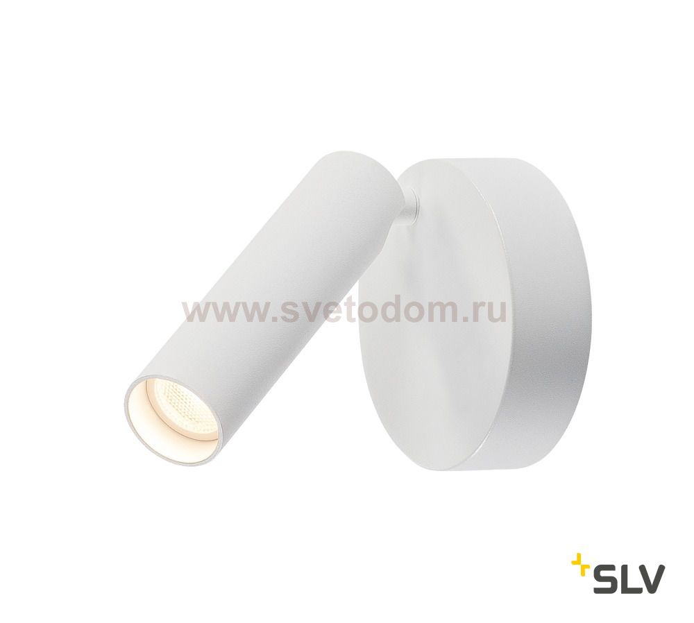 SLV 152331 MILAN Single Spot, Wand- und Deckenleuchte, rund, weiss, 7,5W LED, 3000K, dimmbar