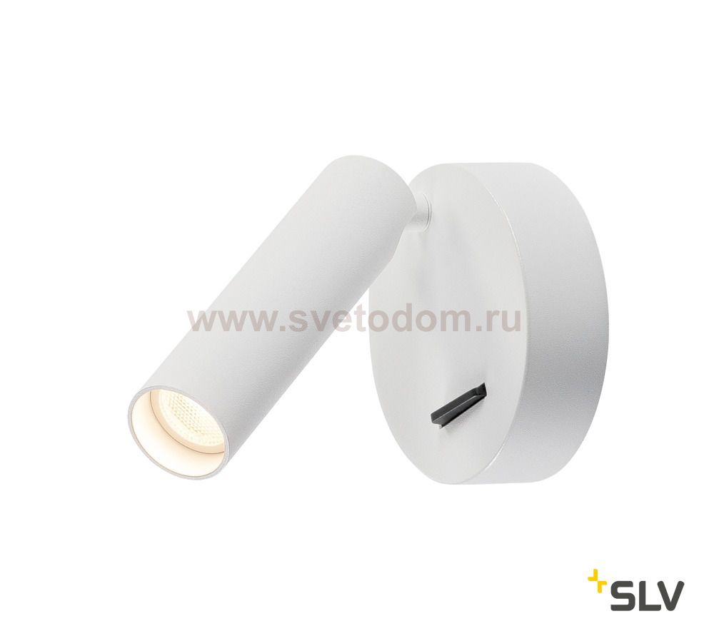 SLV 152341 MILAN Single Spot, Wand- und Deckenleuchte, rund, weiss, 7,5W LED, 3000K, mit Schalter