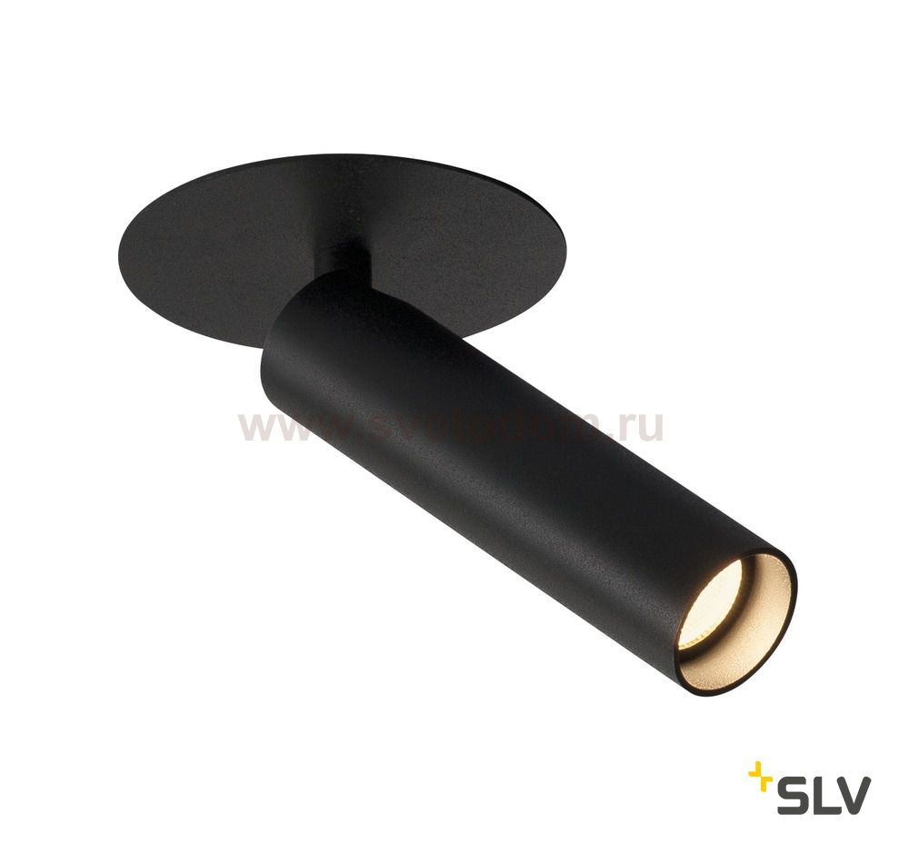SLV 152380 MILAN Single Spot, Deckenein- bauleuchte, Rosette flach, schwarz, 7,5W LED, 3000K,