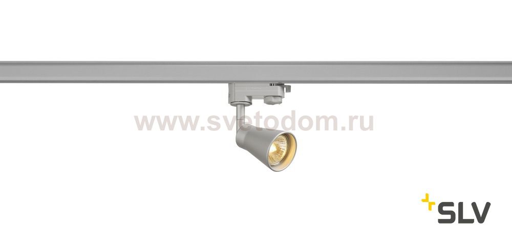 SLV 152644 MINI Q-TECH inkl. 3P.-Adapter, silber, 1x GU10, max. 50W