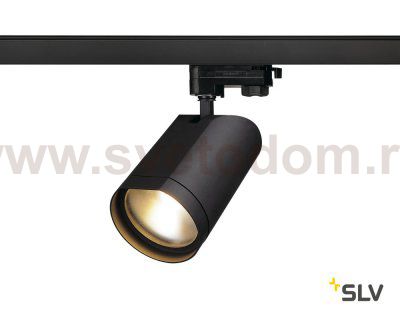 SLV 152980 BILAS SPOT 60° LED, rund, mattschwarz, 15W, 2700K, inkl. 3P.-Adapter