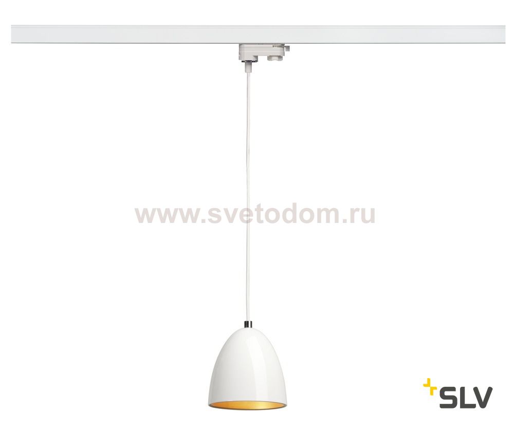 SLV 153141 PARA CONE 14 Pendelleuchte, rund, weiss/gold, GU10, inkl. weissem 3P.-Adapter