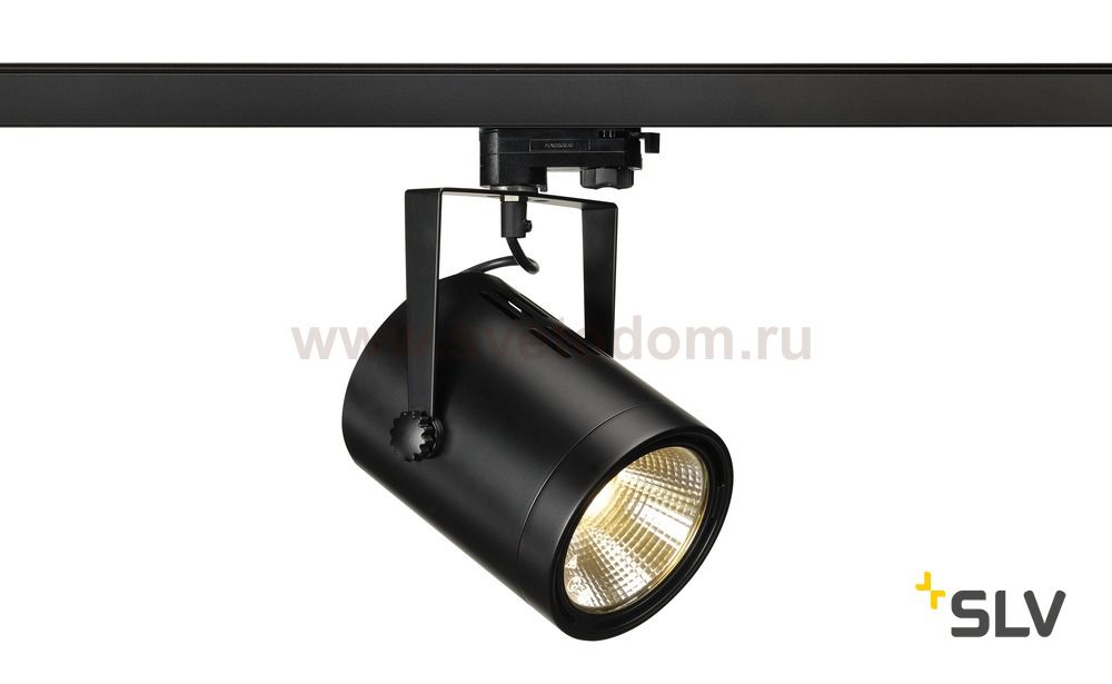 SLV 153810 EURO SPOT LED, 20W COB LED, schwarz, 36°, 3000K, inkl. 3P.-Adapter