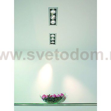 SLV 154652 AIXLIGHT FLAT TRIPLE QRB111 Deckeneinbauleuchte, chrom / mattschwarz, max. 3x50W