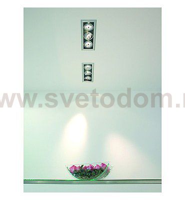 SLV 154652 AIXLIGHT FLAT TRIPLE QRB111 Deckeneinbauleuchte, chrom / mattschwarz, max. 3x50W