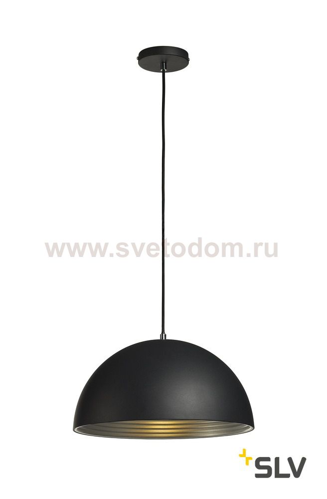 SLV 155900 FORCHINI M Pendelleuchte, PD-2, 40cm, rund, schwarz/ silber, E27, max. 40W