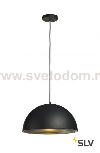SLV 155900 FORCHINI M Pendelleuchte, PD-2, 40cm, rund, schwarz/ silber, E27, max. 40W