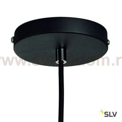 SLV 155900 FORCHINI M Pendelleuchte, PD-2, 40cm, rund, schwarz/ silber, E27, max. 40W