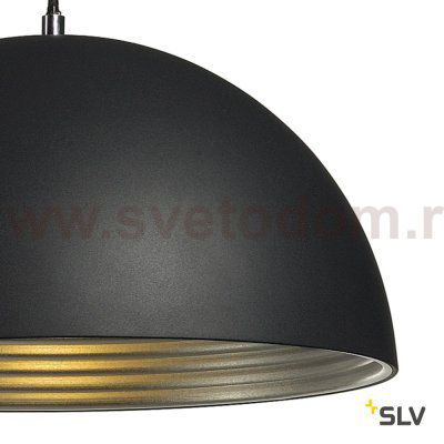 SLV 155900 FORCHINI M Pendelleuchte, PD-2, 40cm, rund, schwarz/ silber, E27, max. 40W