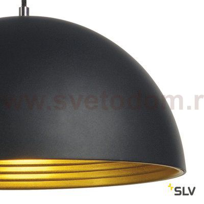 SLV 155910 FORCHINI M Pendelleuchte, PD-2, 40cm, rund, schwarz/ gold, E27, max. 40W