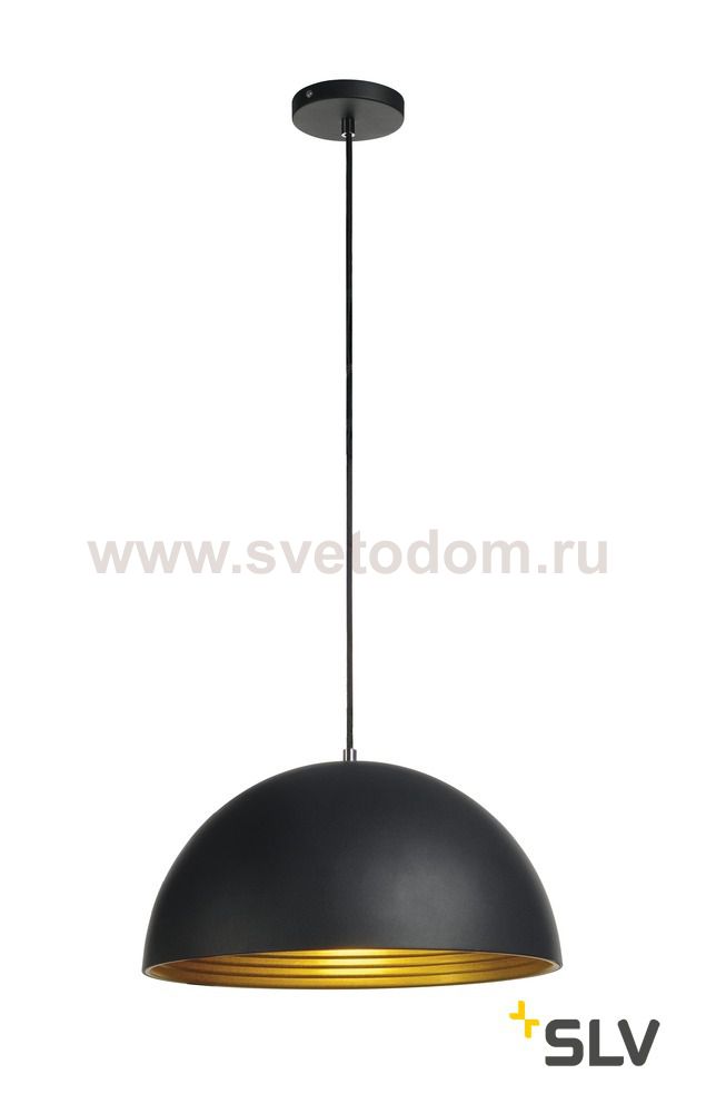 SLV 155910 FORCHINI M Pendelleuchte, PD-2, 40cm, rund, schwarz/ gold, E27, max. 40W