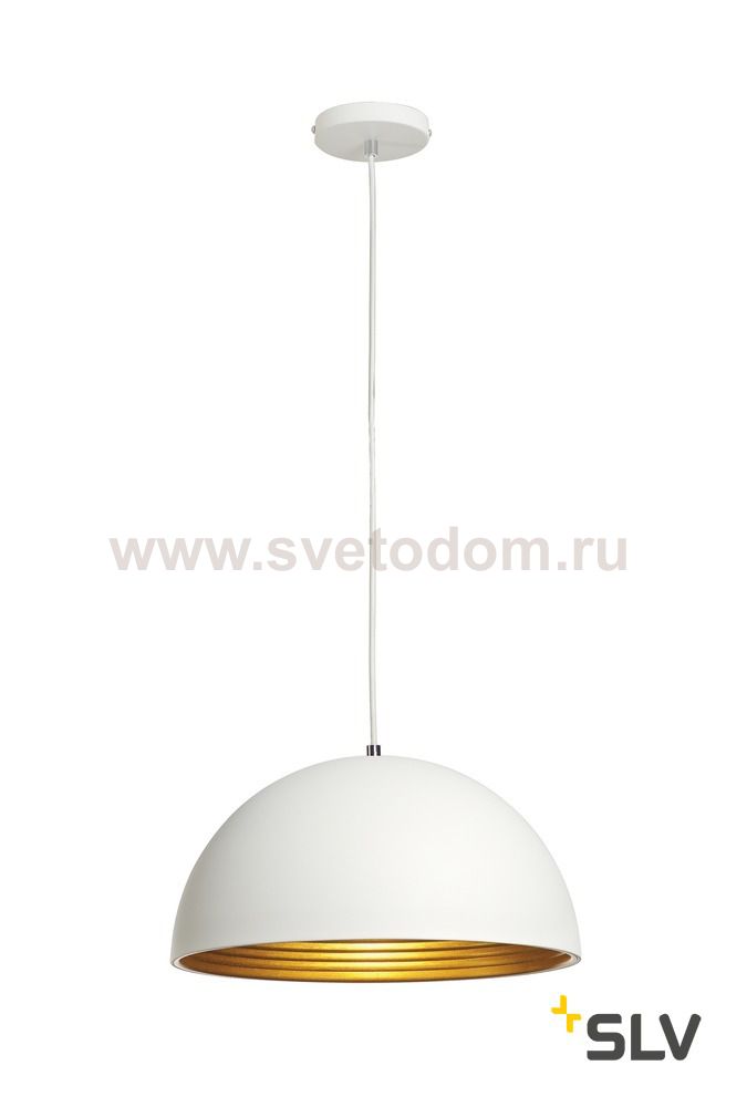 SLV 155911 FORCHINI M Pendelleuchte, PD-2, 40cm, rund, weiss/gold, E27, max. 40W