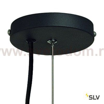 SLV 155920 FORCHINI M Pendelleuchte, PD-1, 50cm, rund, schwarz/ silber, E27, max. 40W