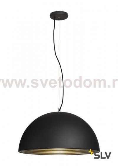 SLV 155920 FORCHINI M Pendelleuchte, PD-1, 50cm, rund, schwarz/ silber, E27, max. 40W