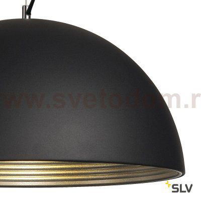 SLV 155920 FORCHINI M Pendelleuchte, PD-1, 50cm, rund, schwarz/ silber, E27, max. 40W