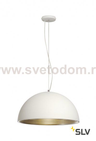 SLV 155921 FORCHINI M Pendelleuchte, PD-1, 50cm, rund, weiss/ silber, E27, max. 40W